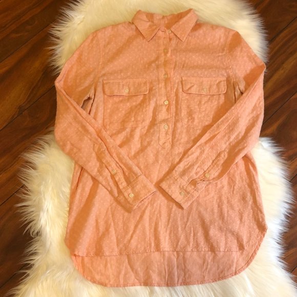 MADEWELL Peach Polka Dot Popover Blouse XS - Picture 3 of 8